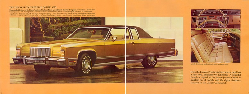 1975 Lincoln Model Range Brochure Page 1